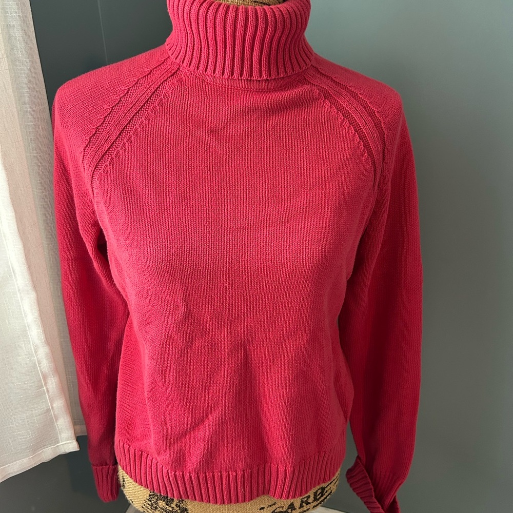 Women's Red Turtleneck Sweater